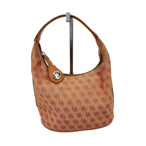 Dooney & Bourke Orange Logo Signature Canvas Handbag Shoulder Purse Small - Picture 1 of 8